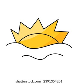 sun warm shine summer clouds sunset dawn icon element vector illustration