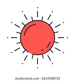 sun warm summer sunlight line icon vector. sun warm summer sunlight sign. isolated symbol illustration