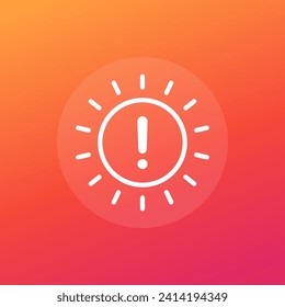 Sun warning icon, vector design