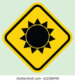 Sun warning sign gray