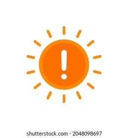 Sun warning, uv radiation icon