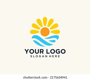 sun and water combination logo