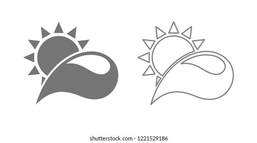 sun with water drop icon