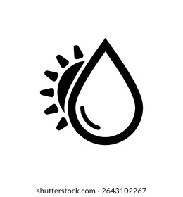 Ícone de Gota de Sol e Água Mesclado para Sustentabilidade