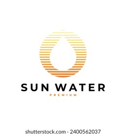 SUN WATER DROPLET WORLD DAY LOGO VECTOR ICON ILLUSTRATION