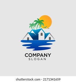 sun and water house like river logo