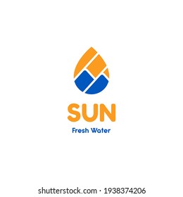 sun water logo design can be used for your company