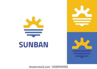Sun and water logo design modern clean logo