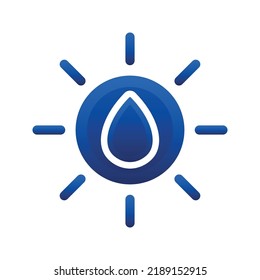 sun water logo gradient design template icon element