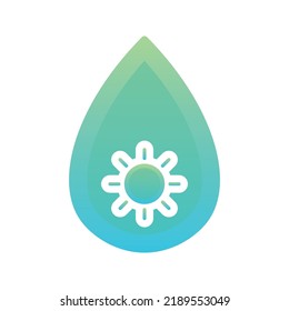 sun water logo gradient design template icon element