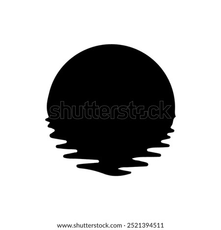Sun water reflection vector silhouette