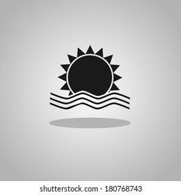 sun and water- vector design elements