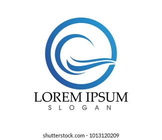 Sun and Water wave Logo Template vector illustration design