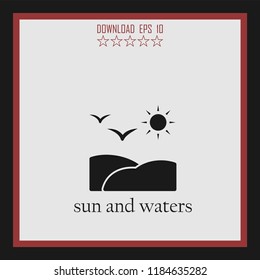 sun and waters  vector icon