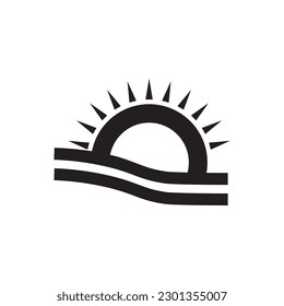 sun wave background logo illustration