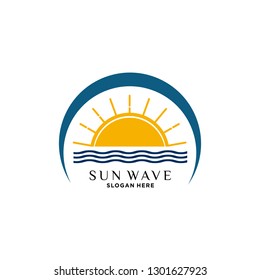 sun wave icon vector