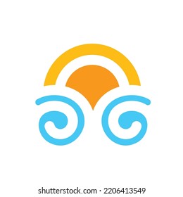 web de diseño de la plantilla de diseño de la ilustración del vector de onda solar