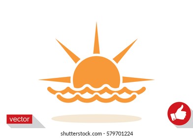 sun and wave icon vector illustration.