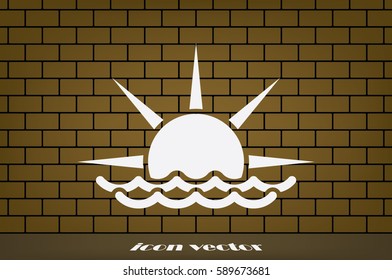 sun and wave icon vector illustration eps10
