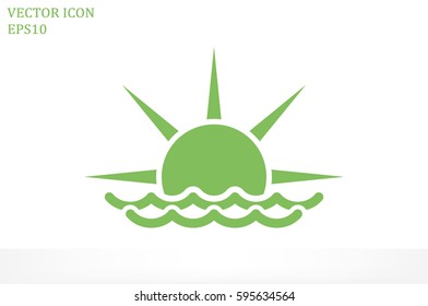 sun and wave icon vector illustration.