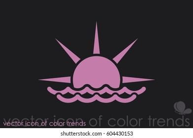 sun and wave icon vector illustration eps10