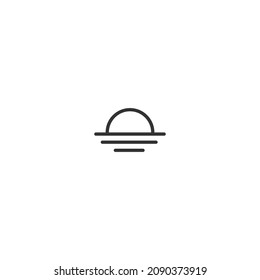 sun wave line icon, outline vector sign, pixel perfect icon