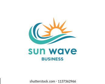 sun and wave logo design inspiration