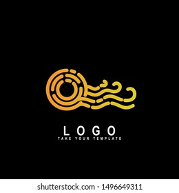 sun and wave logo design template