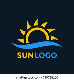 sun and wave logo element