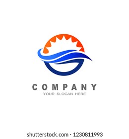 Sun Wave Logo Wave Logo Simple Stock Vector (Royalty Free) 1230811993