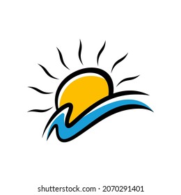 Diseño de la plantilla de logotipo de ondas solares