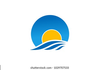 sun wave logo vector