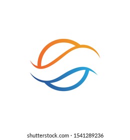 Sun and wave logo vector illustration