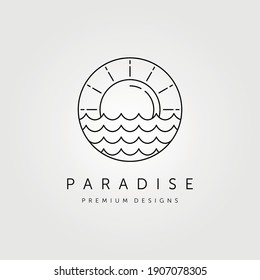 sun wave logo vector symbol illustration design