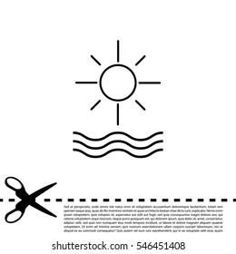 sun and waves line icon