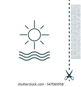 sun and waves line icon