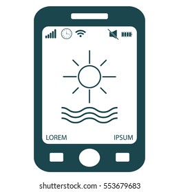 sun and waves line icon