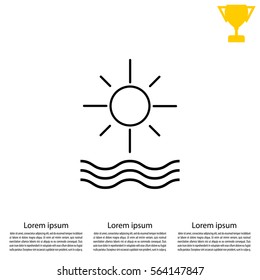 sun and waves line icon