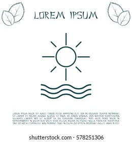 sun and waves line icon