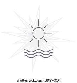 sun and waves line icon