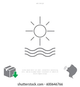 sun and waves line icon