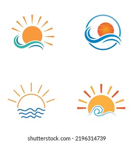 sun and waves vector illustration design
