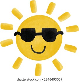 sun with sunglasses clipart