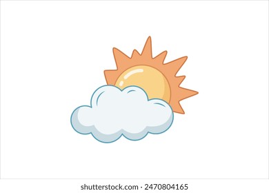 Sun Wetter Flat Sticker Design