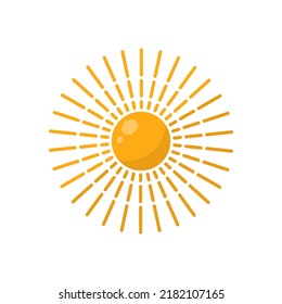 Sonne. Wettersymbol, Vektordesign, Sommerbanner.