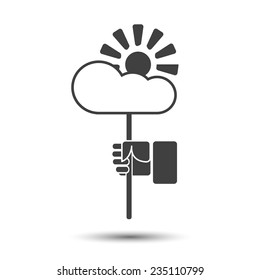 Sun weather icon. Vector pic.