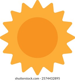 Sun Weather Nature Icon Vector Flat Illustration