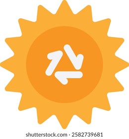 Sun Weather Nature Icon Vector Flat Illustration