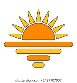Sol Tiempo sobre fondo blanco aislado
