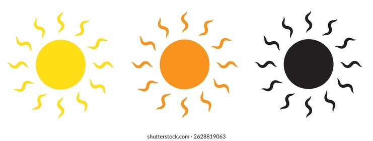 sun für Web-Icons. solarisoliertes Symbol Sonnenschein Sonne Symbol Vektorgrafik-Symbole 
